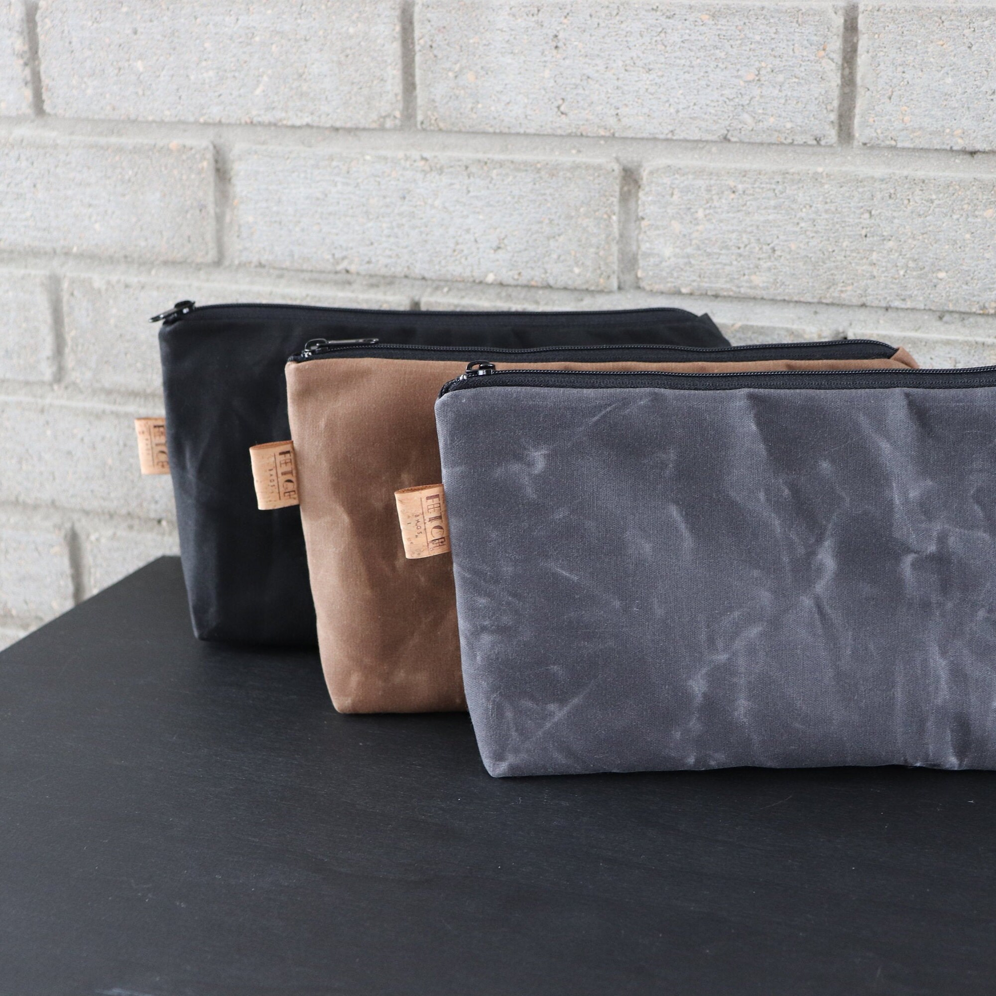 small canvas pouch with zipper