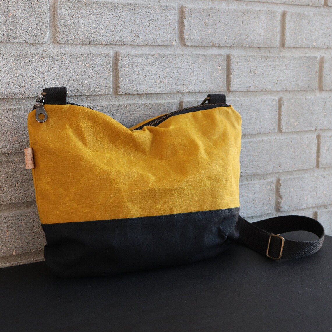 Slouchy Cross Body Bag for women and men. Large Waxed Canvas Etsy