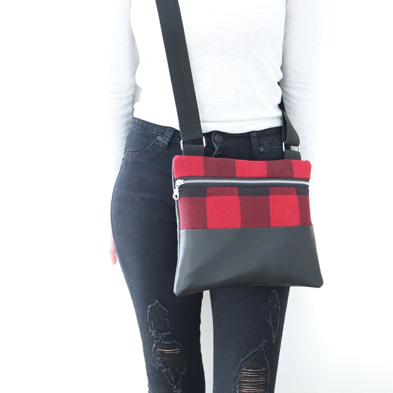 buffalo check crossbody purse