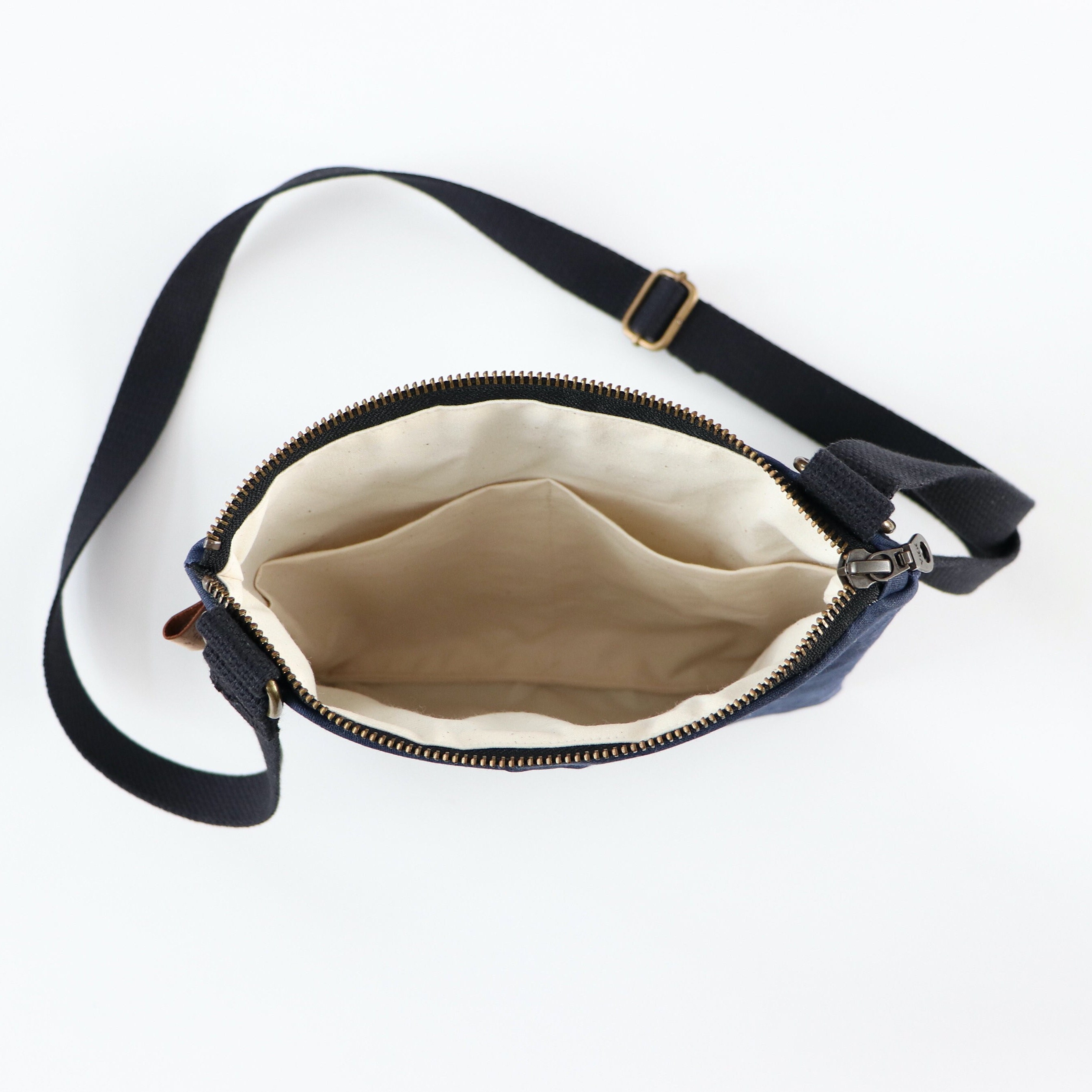 Small Waxed Canvas Bag. Water Resistant Crossbody Bag for