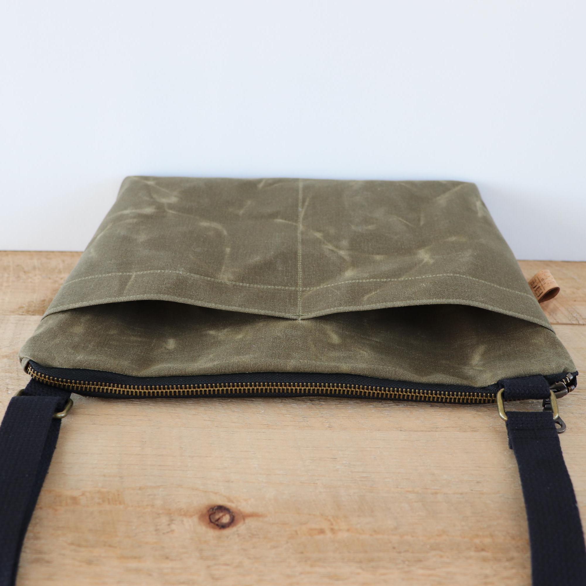 Waxed Canvas Crossbody Bag: Rugged Travel Bag With Zipper - Etsy