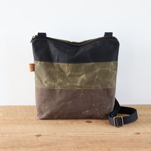 Bolso bandolera de lona encerada vegana para mujer y hombre. Bolso de lona encerada resistente e impermeable para uso diario, senderismo, viajes y exteriores.