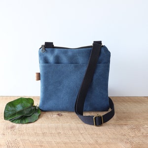Petit sac à bandoulière en toile pour femme et homme. Mini sac à main mince et solide pour les voyages, la randonnée et l'extérieur.