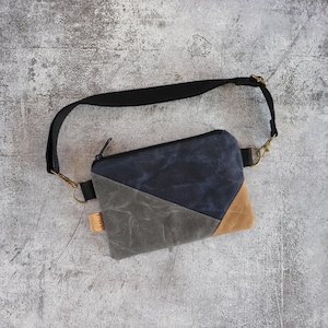 Petit sac banane mince à bandoulière pour femme et homme. Sac banane végétalien rustique pour l'extérieur, la randonnée, le vélo, la marche. Sac banane résistant à l'eau.