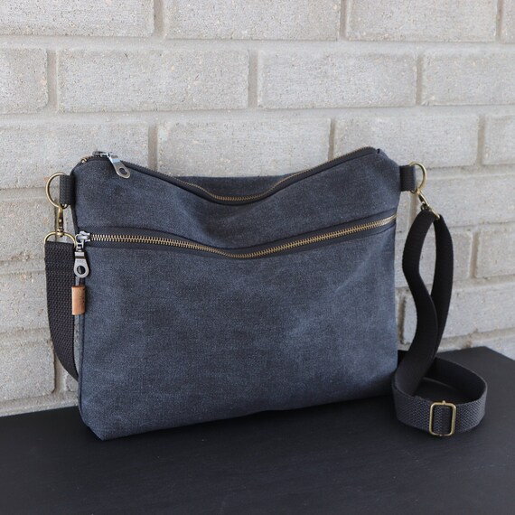 Large Canvas Cross body Bag for Women and Men. Casual Etsy