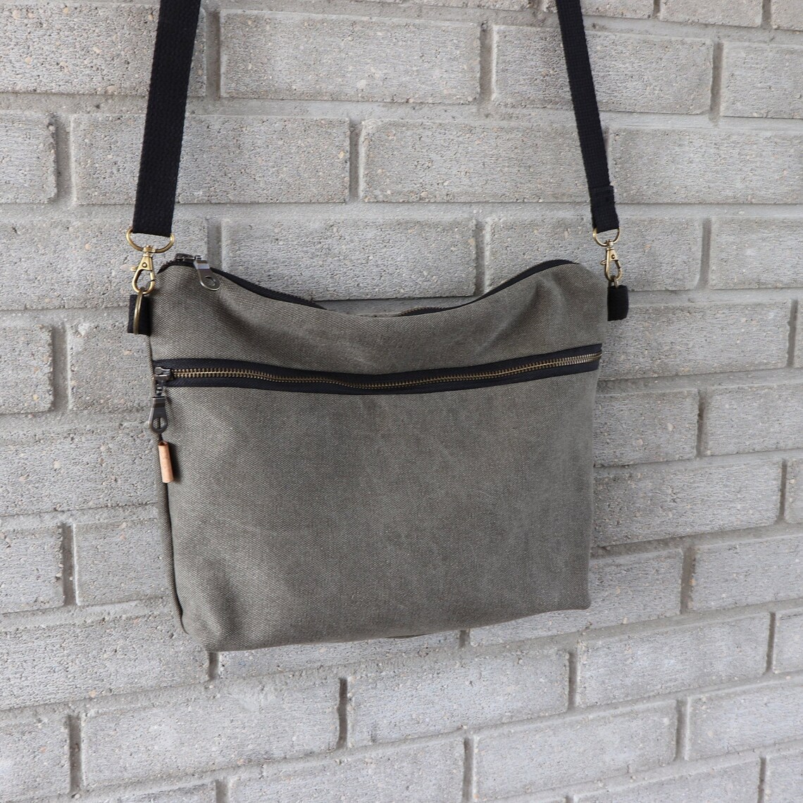 Large Canvas Cross body Bag for Women and Men. Casual Etsy