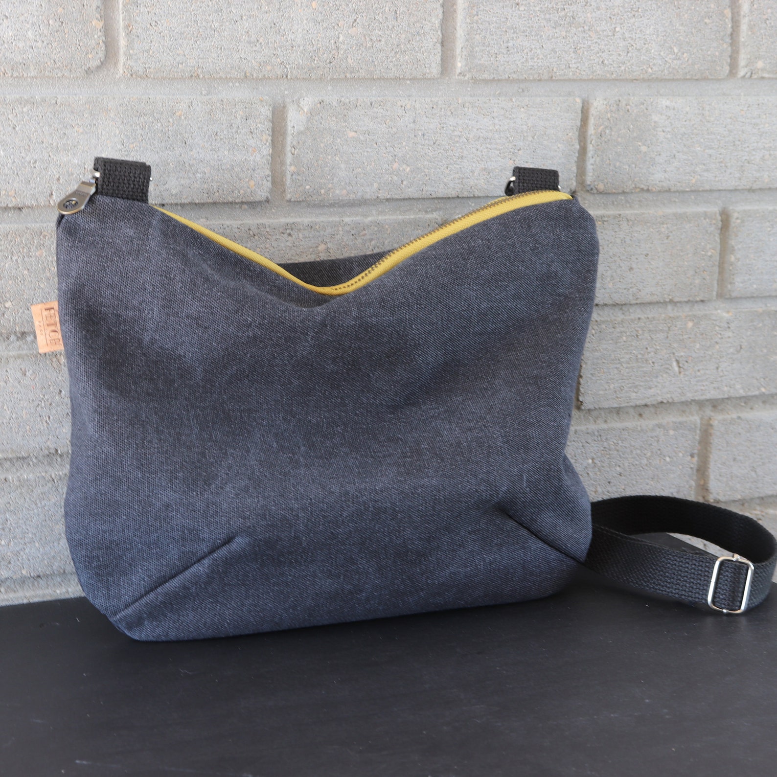 Black Slouchy Cross Body Bag for Women and Men. Canvas Purse Etsy UK