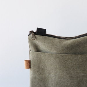 Small Canvas Crossbody Bag for women and men. Strong Slim Mini Crossbody Purse for travel, hiking, outdoor use. image 3