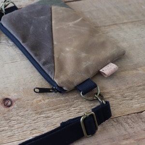 Small Slim Crossbody Belt Bag for Women and Men. Rustic Vegan Fanny Pack for outdoors, hiking, biking, walking. Water resistant Hip Bag. image 5