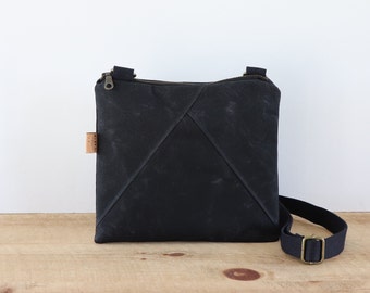 Waxed Canvas Crossbody Bag: Small Water-Resistant Travel Purse