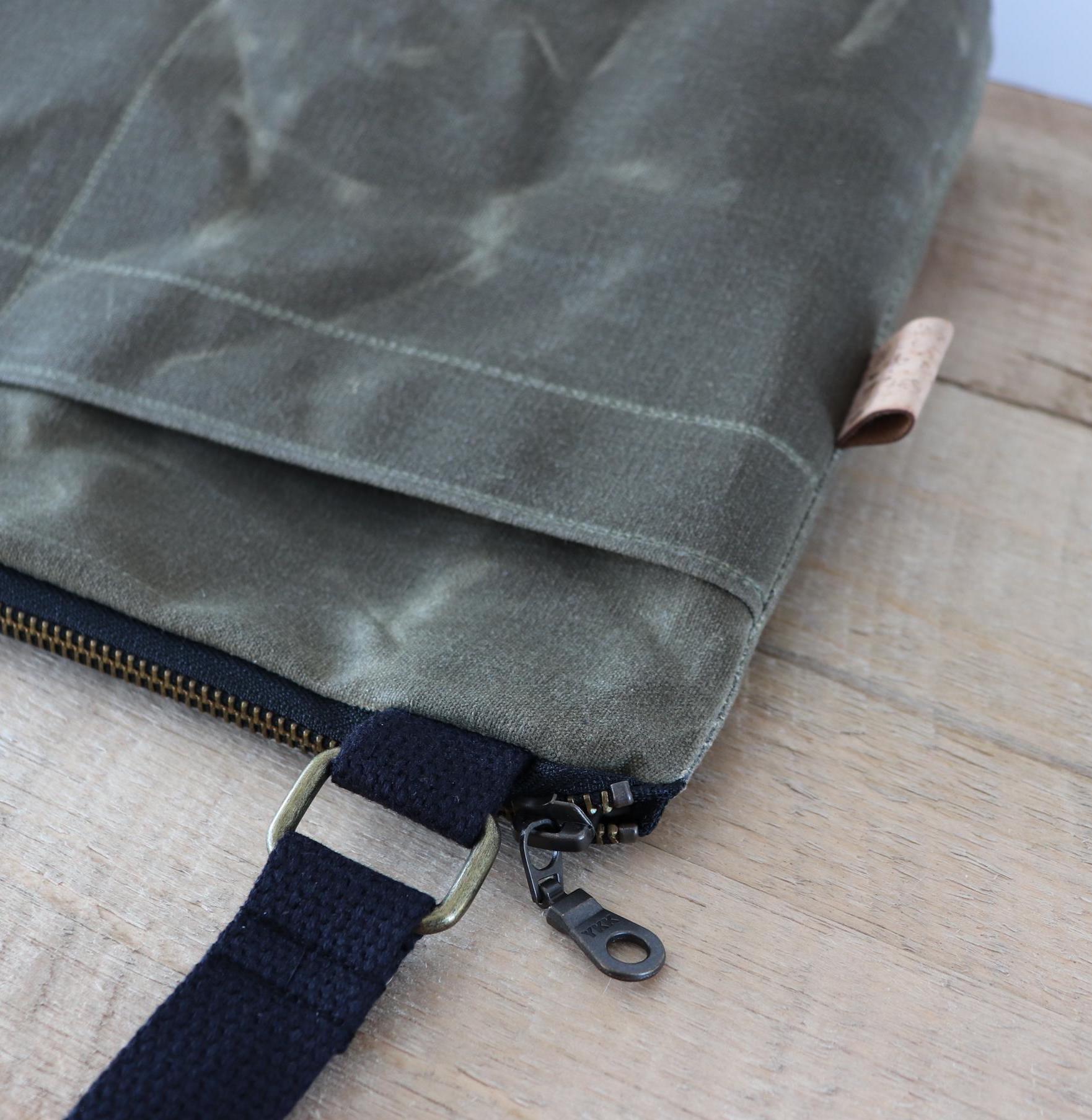 Waxed Canvas Crossbody Bag: Rugged Travel Bag With Zipper - Etsy