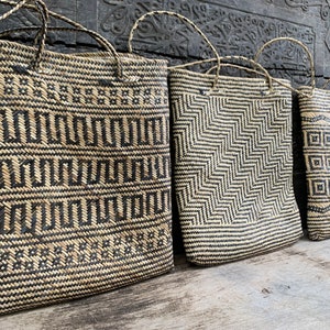 Rattan Bag Handbag (3 Pieces) Shoulder Bag Weaving Basket Tote Fashion Traditional Fiber Art