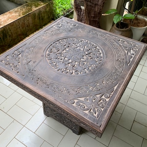 TRADITIONAL TABLE (640 x 650 mm) Tribal Furniture Old Unused Drawer Desk Dayak Borneo