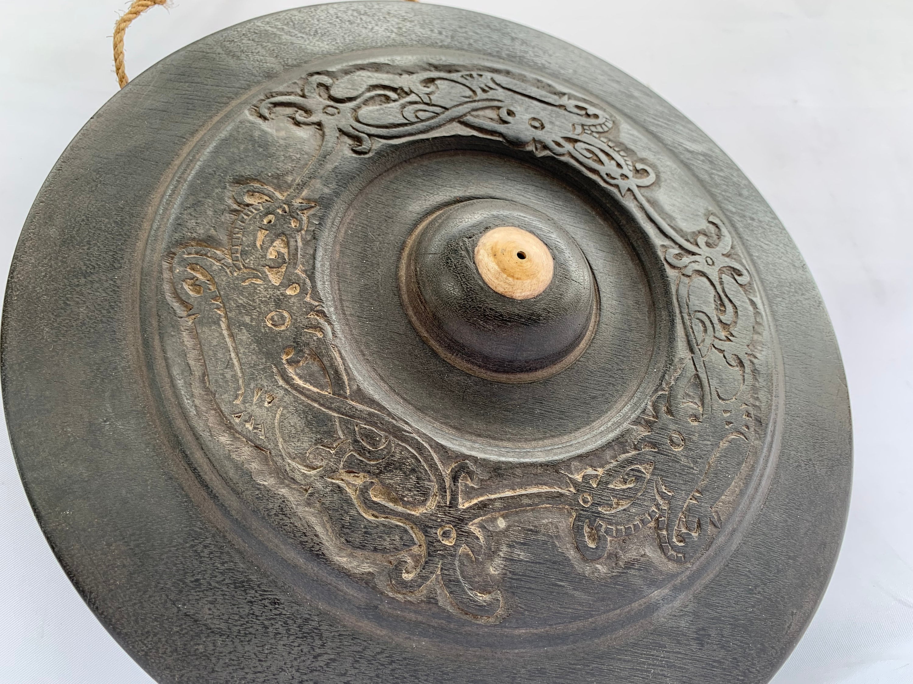 WOODEN GONG 360mm BORNEO Drum Music Musical Tribal Percussion Etsy UK