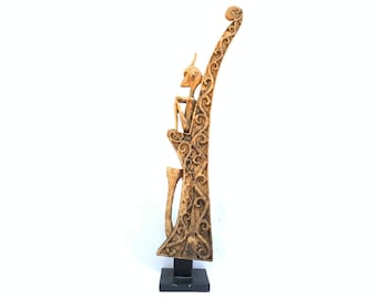 Antique traditional Indonesian Shrine Figure: Leti Altar Statue, Teak Wood (36.4 inches)