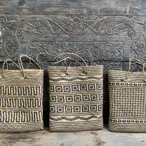 Fiber Art Handbag (3 Pieces) Shoulder Bag Weaving Basket Tote Fashion Traditional Rattan