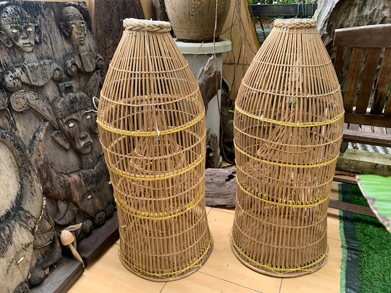 Outdoor Fish Trap Large (One Pair) Bubu Bait Traditional Fishing