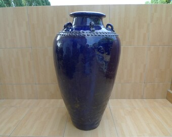 青い陶器 壺 希少な33インチ青釉陶器壺：清朝風 - Etsy 日本