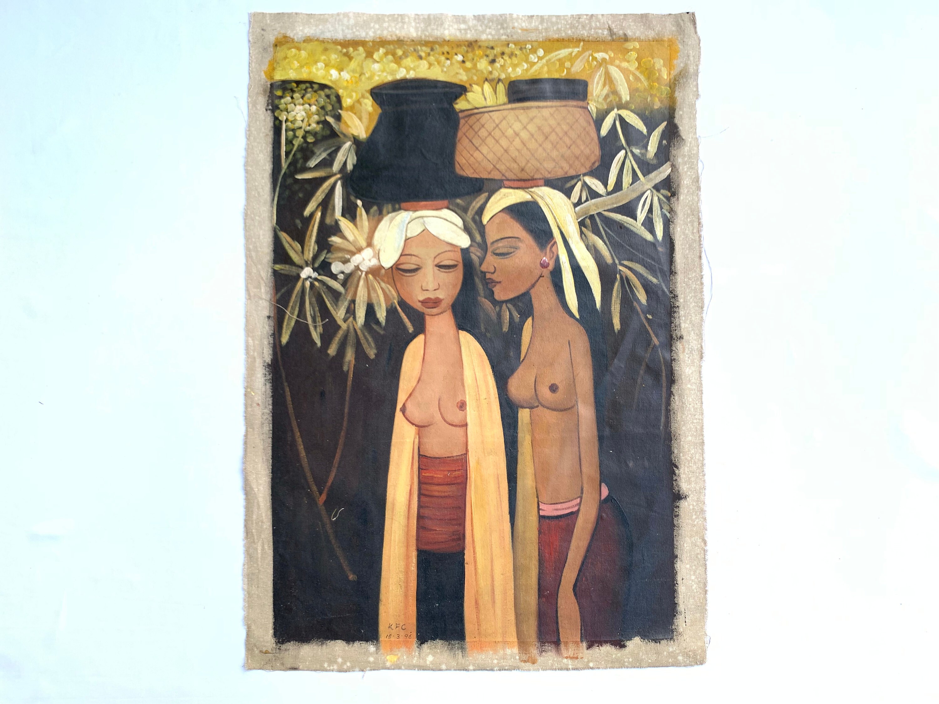 大型 BALI 油彩 裸婦　1210X956mm 1994年SVNANDARA作 大型 BALI 油彩 裸婦 1210X956mm 1994年SVNANDARA作