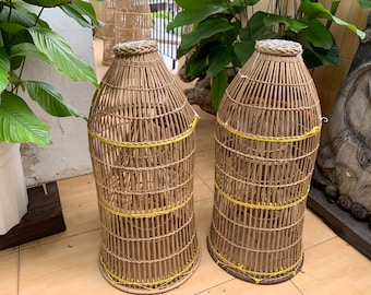 Traditional Fish Trap 710mm (One Pair) Bubu Lantai Lure Bait Trap Outdoor Fishing
