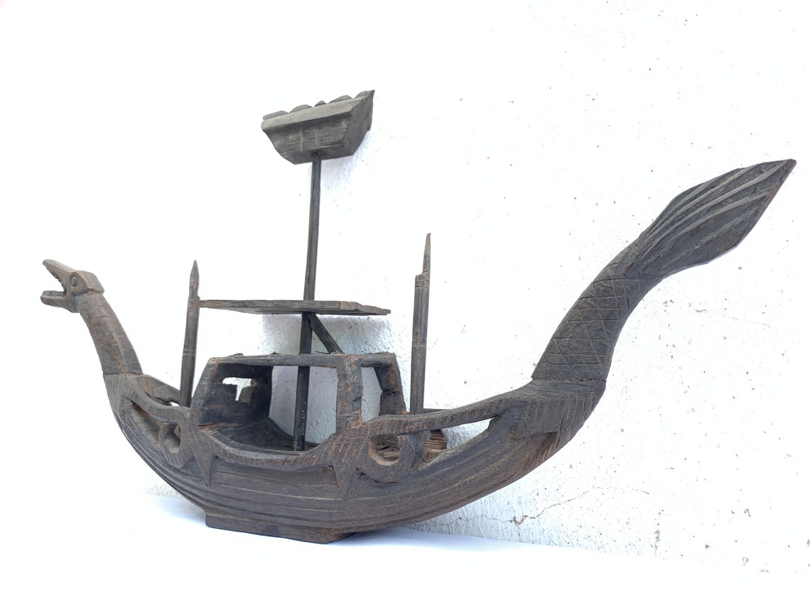 BORNEO VESSEL 20.5 Tribal Coffin BOAT Dayak Statue Etsy