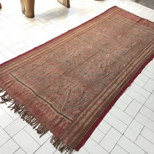 MASSIVE 2.5 meter TRIBAL TEXTILE Pua Kumbu Traditional Tribal Blanket Borneo Asia Old Authentic