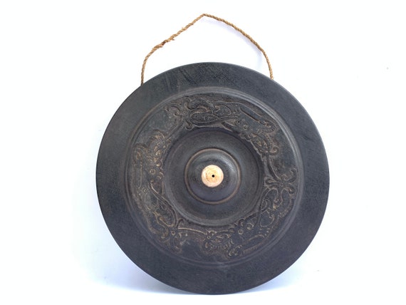 WOODEN GONG 360mm BORNEO Drum Music Musical Tribal Percussion Instrument