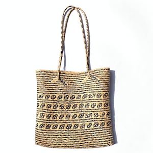 TRADITIONAL RATTAN BAG 310x300mm Rectangular Shoulder Tote Handbag Ajat Weaving Handmade Tribal #5