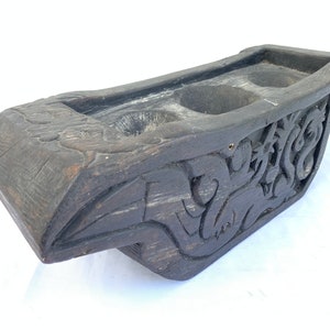 BORNEO IRONWOOD ARTIFACT 14 lb Xxxl Antique Medicine Tray Dayak Tribe Tribal Art