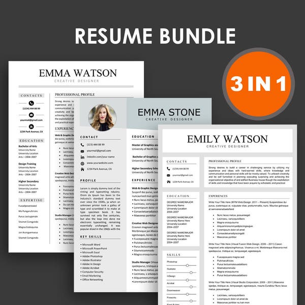 Resume Template Instant Download, Creative Resume Template For Word, Professional Resume Template, Resume Template+ Reference+Cover Letter