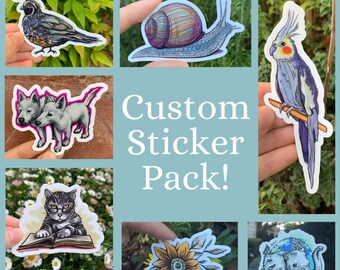 Custom Sticker Pack, Pick Your Own Stickers, Aesthetic Vinyl Stickers, Laptop Decals, Pretty Sticker Art, Waterproof, Quality Vinyl