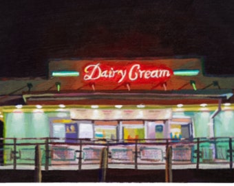 Dairy Cream Prints / Ice Cream Joint Painting / Nostalgic Creamery Art / Local Love