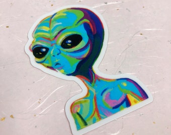 Alien Stickers / Vinyl ET Decal / Unique Laptop Stickers / Alien Art