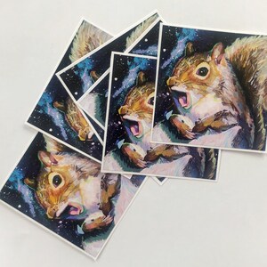 Galaxekorre-klistermärken / Vinyldekaler med rymdmotiv / Roliga djurklistermärken