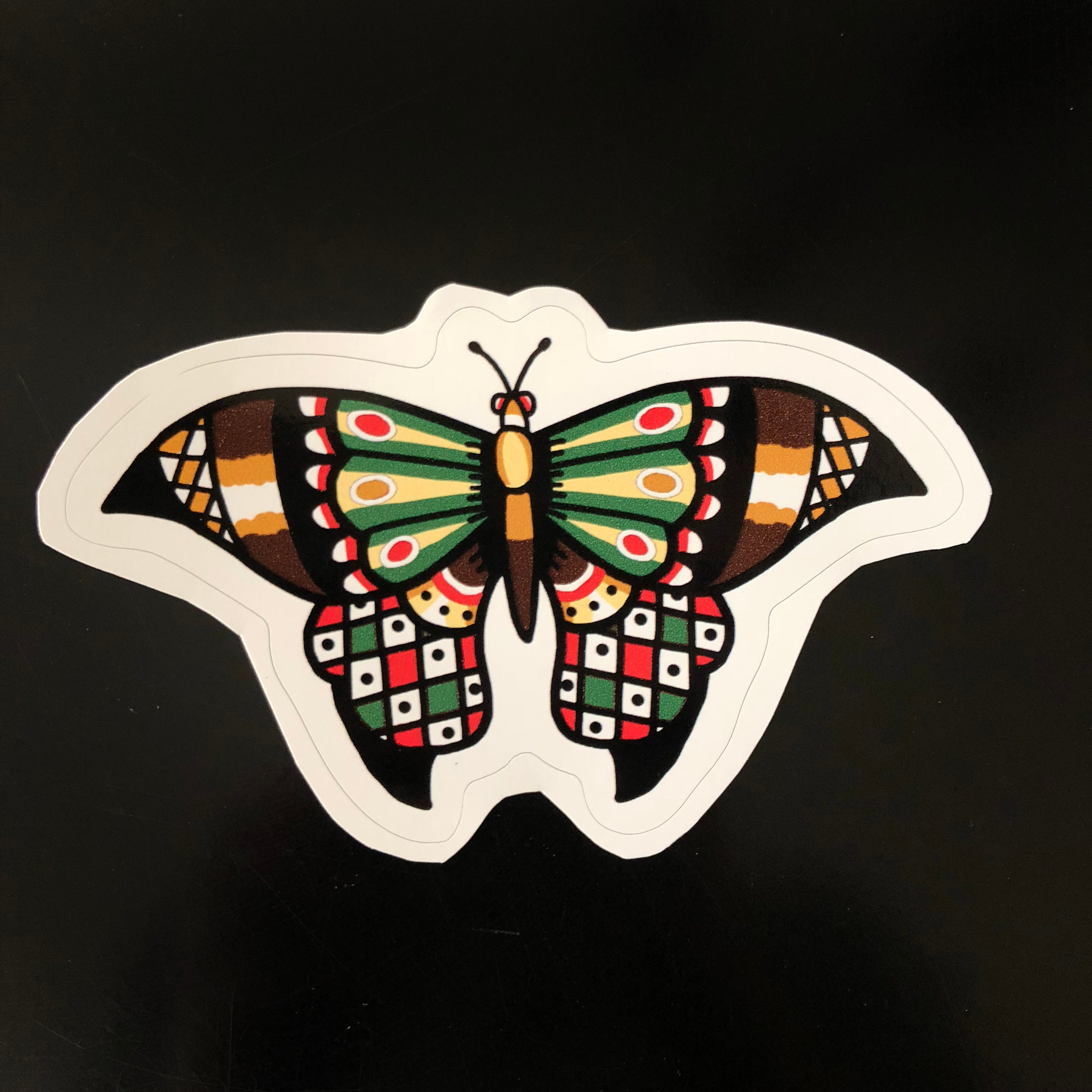 Black Vine Butterfly Vinyl Sticker, Butterfly Stickers, Best