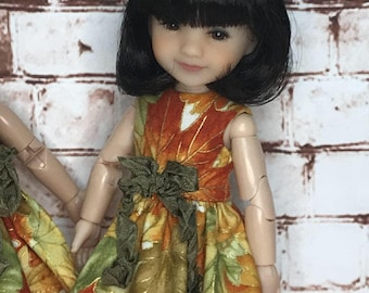 Fall Dress for 8" Ten Ping, Mini Sara, Mini Hanna and similar size dolls