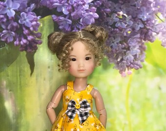 Busy Bee Dress for 8" Ten Ping, Mini Sara and similar size dolls