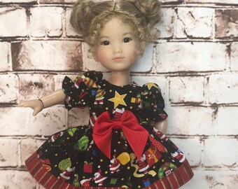 Christmas Dress and bloomers for 8" Ten Ping, Mini Sara and similar size dolls