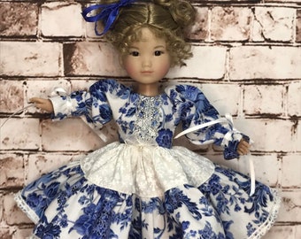 Winter Blues Dress for 8" Ten Ping, Mini Sara and similar size dolls