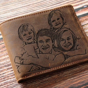 Personalized wallet for men, Perfect father's day gift, First fathers day, 1st father's day, Gift from wife, Gift for dad, From daughter image 1