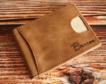 Rfid Money Clip Etsy - personalized money clip engraved leather wallet front pocket money clip rfid blocking bifold slim wallet minimalist money clip