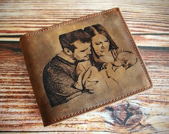 Personalizar billetera para hombres, regalo para hombres, personalizar regalo para hombre, regalo de hombre, billetera de fotos, billetera grabada para esposo, regalo de padre