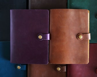 Personalized A5 Leather Binder Cover, 6 Ring Refillable Cover, Sketchbook, Journal, Travel Book, Notebook, Planner, Distressed Leather
