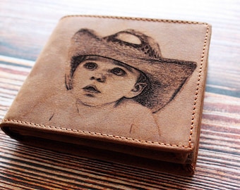 Regalo para padre, Cartera grabada con foto, Cartera con foto, Regalo de Navidad para padre, Regalo del día del padre, Cartera para hombre, Regalos para papá