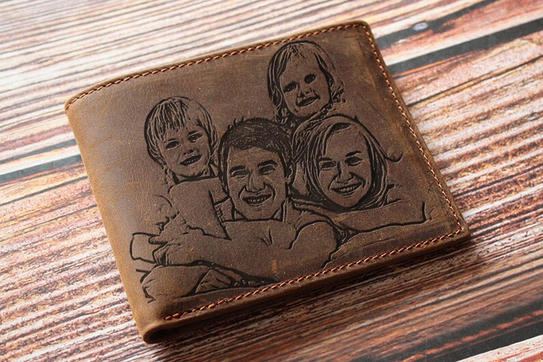 Personalized wallet for men, Perfect father's day gift, First fathers day, 1st father's day, Gift from wife, Gift for dad, From daughter image 1