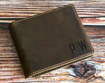 Cartera personalizada, Cartera grabada, Cartera de cuero, Cartera para hombres, Cartera personalizada, Regalo para papá, Regalo de novio, Regalo de aniversario para él
