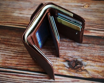 Mens wallet , Mens trifold wallet , engraved wallet for men , custom wallet for men , personalised wallet , custom leather wallet