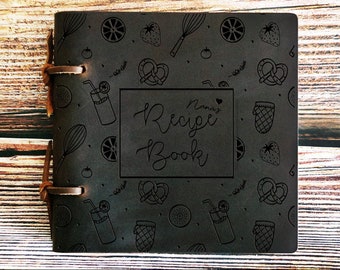 Livro de receitas, livro de receitas personalizado, livro de receitas personalizado, livro de receitas com nome, fichário de receitas, livro de receitas de família, cartões de receitas, couro