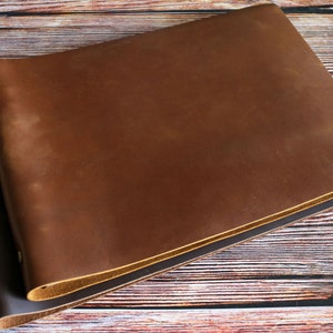 Personalized A4 Leather Binder Cover, 6 Ring Refillable Cover, Organizer Folder, Notebook, Sketchbook, Distressed Leather Binder, Guest Book