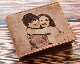 Wallet for man , photo wallet , photo engraved wallet , personalized wallet for men , engraved wallet , mens wallet , fathers day gift